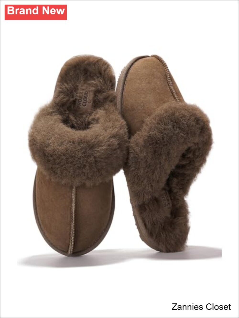 ✨ Project Cloud Genuine Leather Fur-Lined Clog Slippers for Women Memory Foam